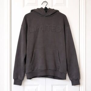 Oversized Streetwear Hoodie Embossed Graphic Relaxed Fit Cozy Gray 5X